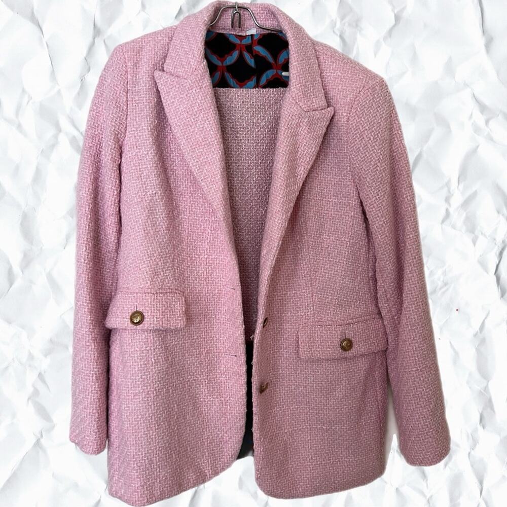 SheIn tweed style blazer and skirt set in pink - size large - Picture 2 of 9
